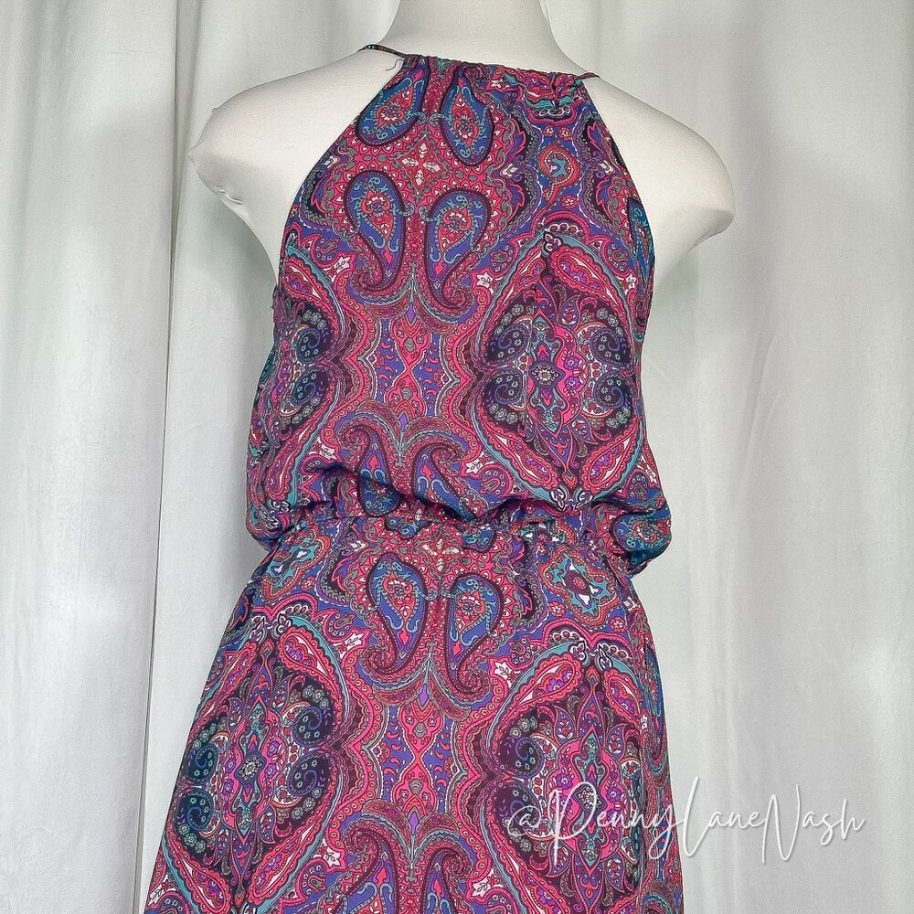 L8ter Paisley Blouson Halter Maxi Dress - Picture 7 of 11